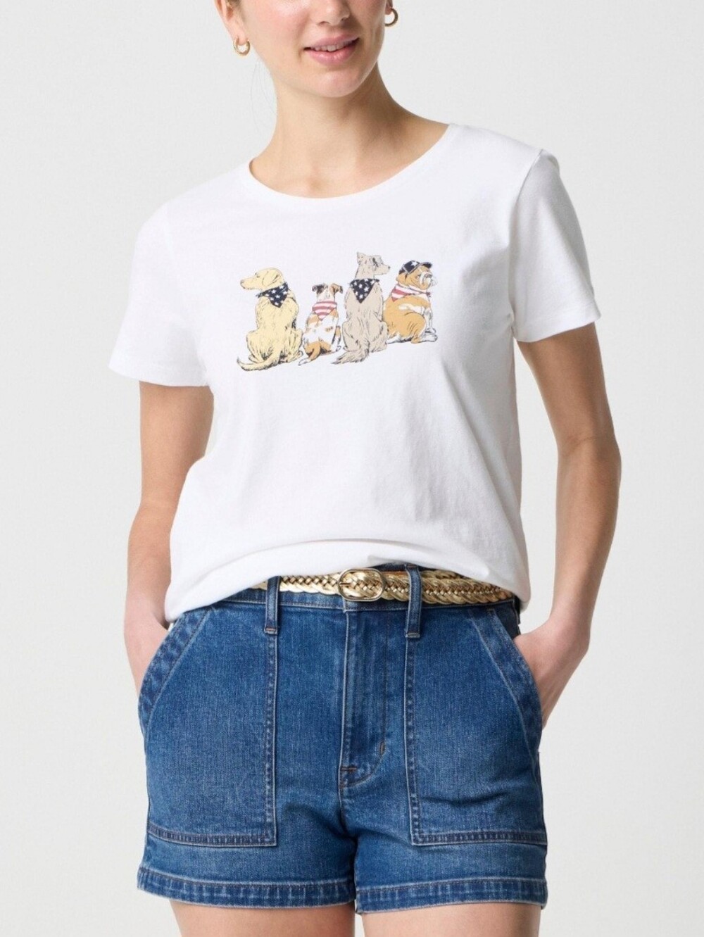 J.Crew Patriotic Dogs Collector Tee Large Cotton